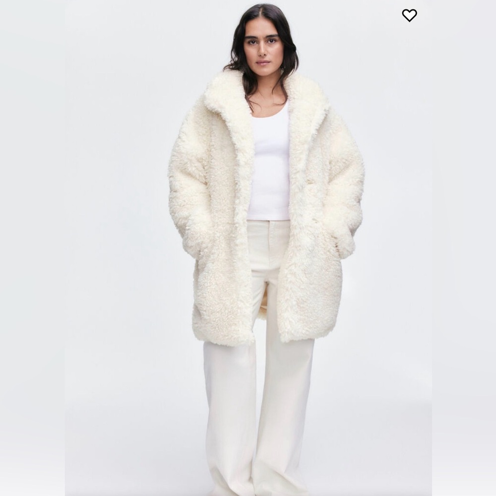 NWT Cream Teddy Bear Coat size small